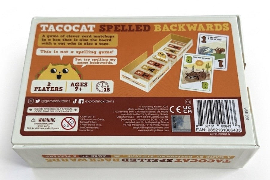 Tacocat Spelled Backwards 英語版 パッケージ背面