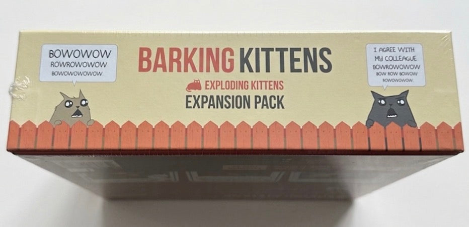 Barking Kittens パッケージ側面 コミカルなネコの会話イラスト